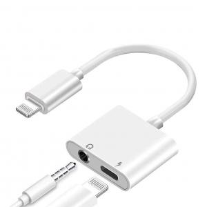 COTEetCI CS8851 Lightning to 3.5mm Audio+Lightning Adapter